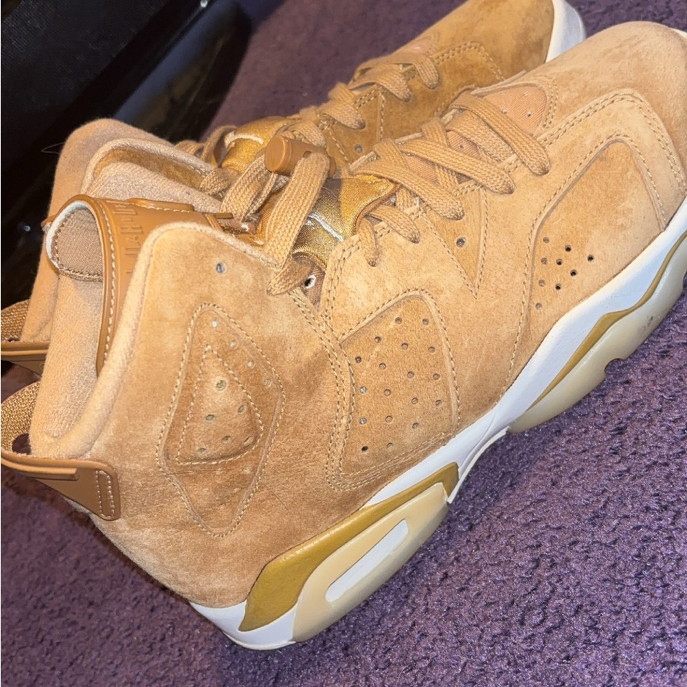 Tan High-Top Sneakers with Suede Finish and Ventilation